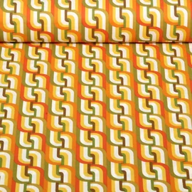 Baumwoll Webware Retromuster Olive