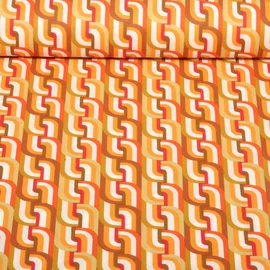 Baumwoll Webware Retromuster Orange