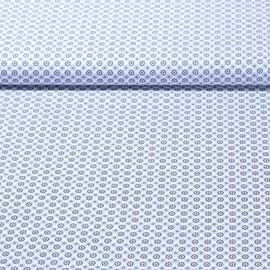 Baumwolle Popeline „Lotta“ Blümchen Weiß Navy