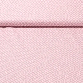 Baumwolle Popeline „Lotta“ Kreise Puder Weiß