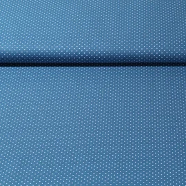 Baumwolle Popeline Minipunkte Blau Weiß