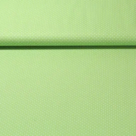 Baumwolle Popeline Minipunkte Lime Weiß