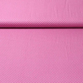 Baumwolle Popeline Minipunkte Mauve Weiß