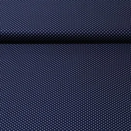 Baumwolle Popeline Minipunkte Navy Weiß