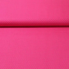 Baumwolle Popeline Minipunkte Pink Weiß