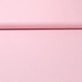 Baumwolle Popeline Minipunkte Rosa Weiß