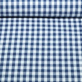 Baumwolle Webware Karo Marineblau