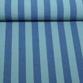 Baumwolle Webware Streifen Blau Grün