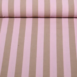 Baumwolle Webware Streifen Rosa Braun