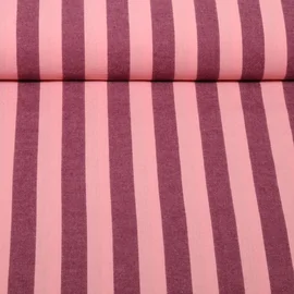 Baumwolle Webware Streifen Weinrot Rosa