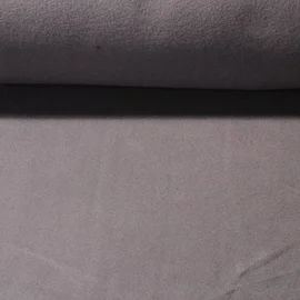 Baumwollfleece "Isa" Uni Dunkelgrau