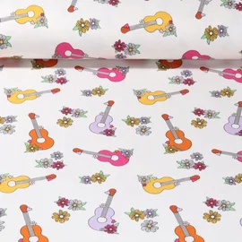Baumwolljersey Gitarren Ecru