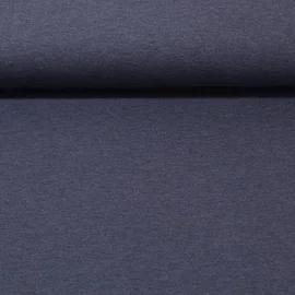 Baumwolljersey "Lana" Jeansblau Schwarz Melange