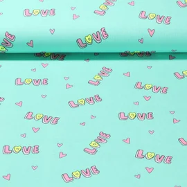 Baumwolljersey Liebe Neon Mint