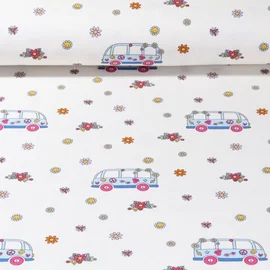 Baumwolljersey Peace Busse Ecru