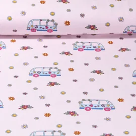 Baumwolljersey Peace Busse Rosa