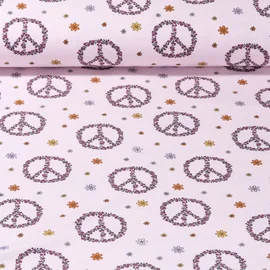 Baumwolljersey Peace Rosa