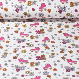 Baumwolljersey Rollschuhe Ecru