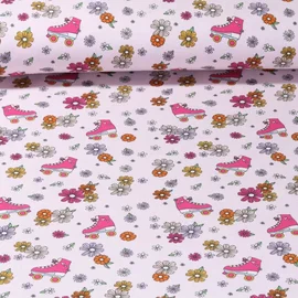 Baumwolljersey Rollschuhe Rosa