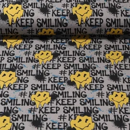 Baumwolljersey Smileys Grau