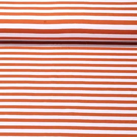 Baumwolljersey Streifen 10mm Hellbraun Weiß