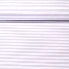 Baumwolljersey Streifen 10mm Hellgrau Weiß