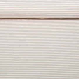 Baumwolljersey Streifen Beige Weiß