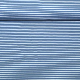 Baumwolljersey Streifen Blau Weiß