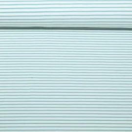 Baumwolljersey Streifen Weiß Mint