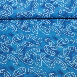 Baumwollvoile Batik Abstrakt Blau
