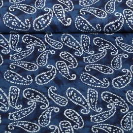Baumwollvoile Batik Abstrakt Navy