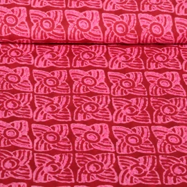 Baumwollvoile Blumen Batik Fuchsia
