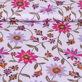 Baumwollvoile Blumenranken Lavendel