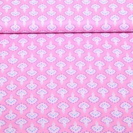 Baumwollvoile "Dalia" Abstrakt Rosa