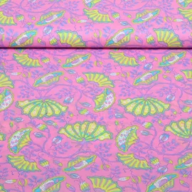 Baumwollvoile "Dalia" Blütenkelche Rosa