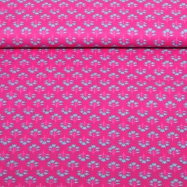 Baumwollvoile "Dalia" Kleine Blumen Pink
