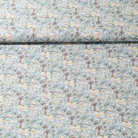 Baumwollvoile Digitaldruck Blüten Mint