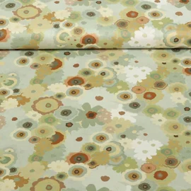 Baumwollvoile Digitaldruck Blumen Khaki