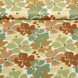 Baumwollvoile Digitaldruck Blumen Malerei Khaki