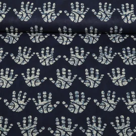 Baumwollvoile Hände Batik Indigoblau