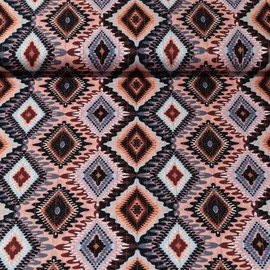 Baumwollvoile Lurex Mosaik Lachs
