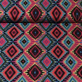 Baumwollvoile Lurex Mosaik Rot 