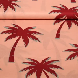 Baumwollvoile Palmen Rosa
