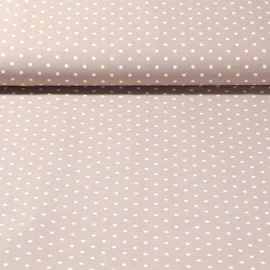Bengaline Stretch-Stoff Punkte Beige