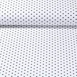 Bengaline Stretch-Stoff Punkte Weiß