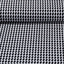Bengaline Stretch-Stoff Rechtecke Schwarz Weiß