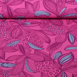 Beschichtete Baumwolle Blätter Fuchsia