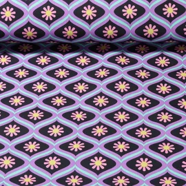 Beschichtete Baumwolle - Blümchen Lila