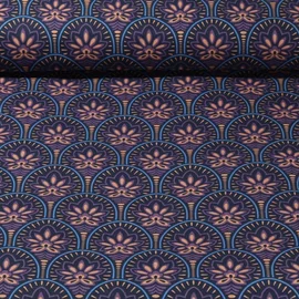 Beschichtete Baumwolle Blumen Blau