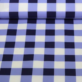 Beschichtete Baumwolle - Karo Blau